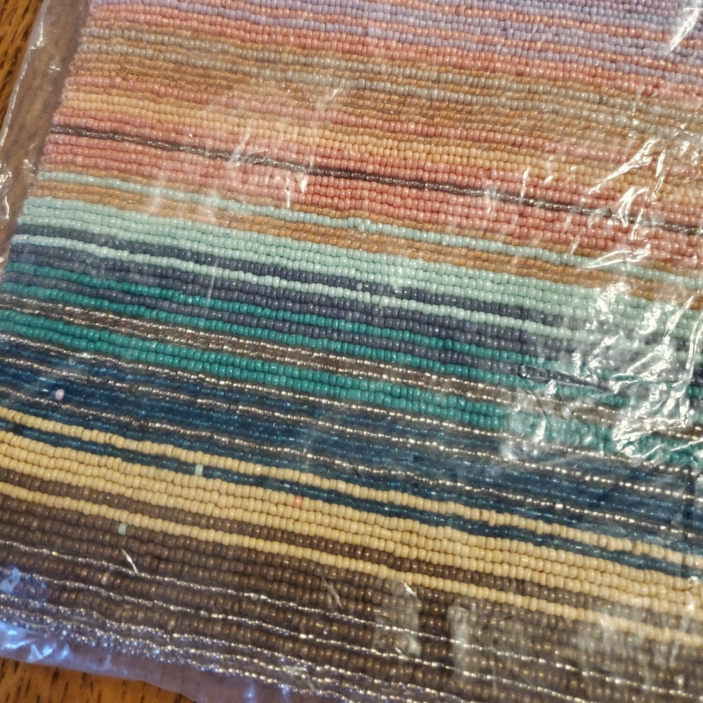 Anthropologie Aurore Beaded Clutch- pink + stripes - Picture 6 of 7